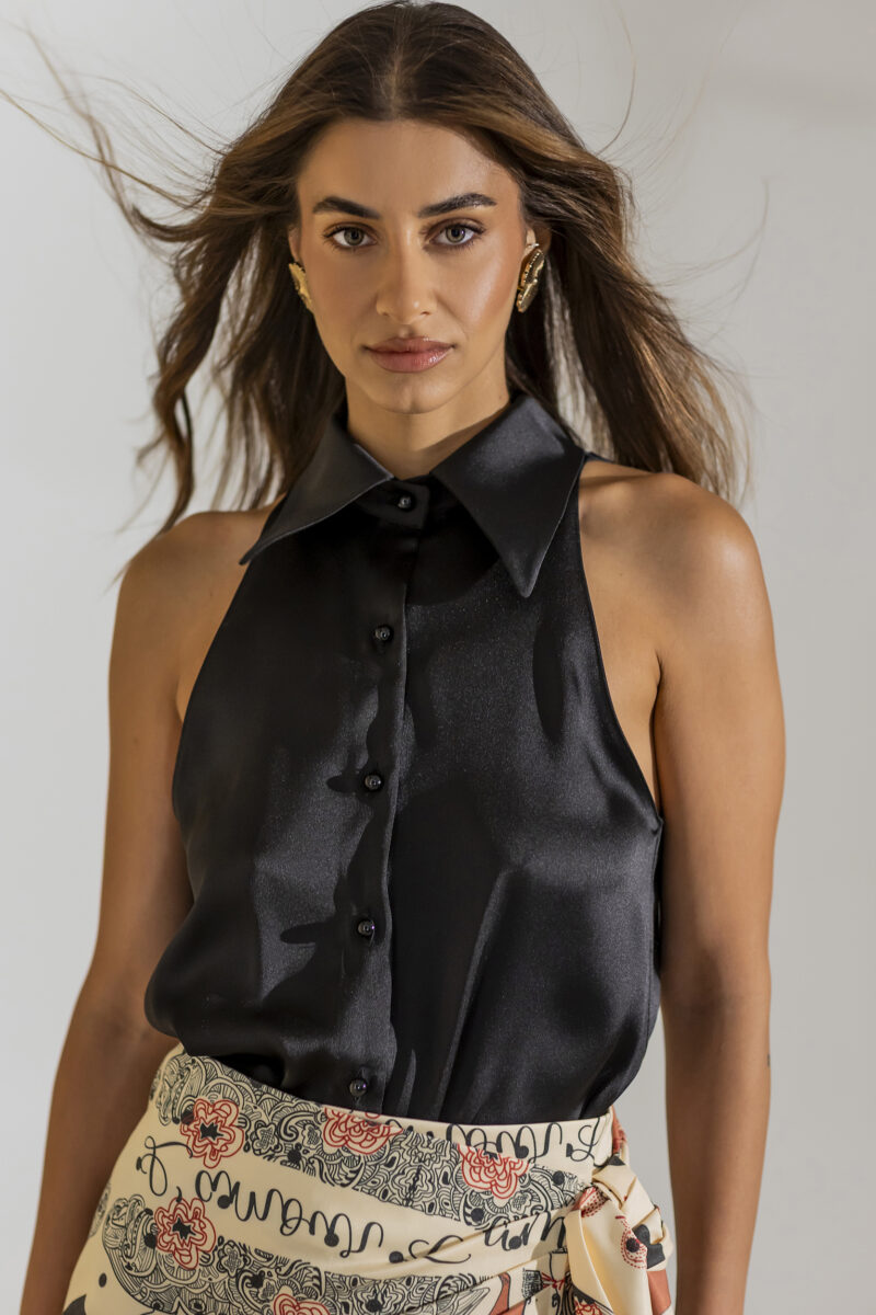 The Black Halter Neck Shirt